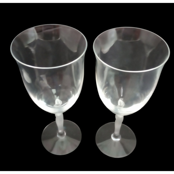 Lenox Crystal Embrace Set of 2 Frosted Stem Iced Tea Glasses - Picture 5 of 6